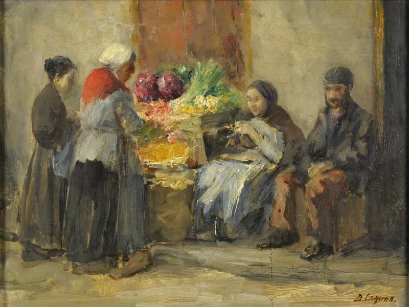 1864-Baruch Lopes Leão de Laguna - Bancarella di verdure - Museo ebraico